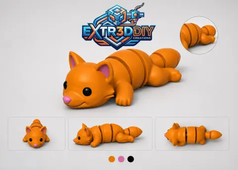 Fox Flexy – Articulated 3D Printable Fox | Print-in-Place | No Supports STL
