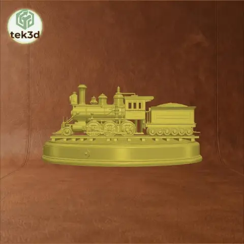 Iron Legend: Classic Steam Locomotive Diorama 3D Model