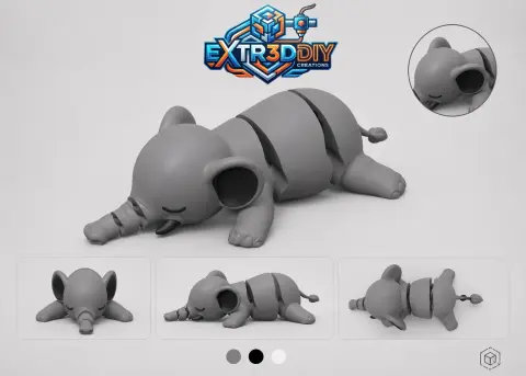 Elephant Flexy – Articulated 3D Printable Elephant | Print-in-Place | No Supports