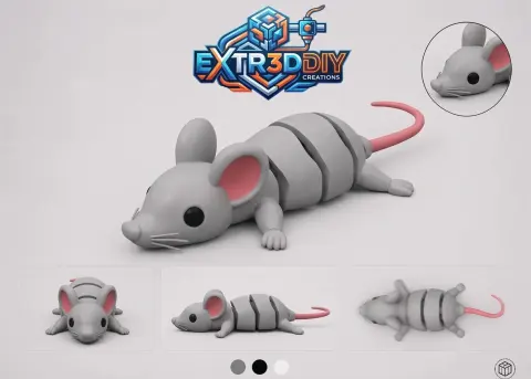 Mouse Flexy – Articulated 3D Printable Mouse | Print-in-Place | No Supports STL