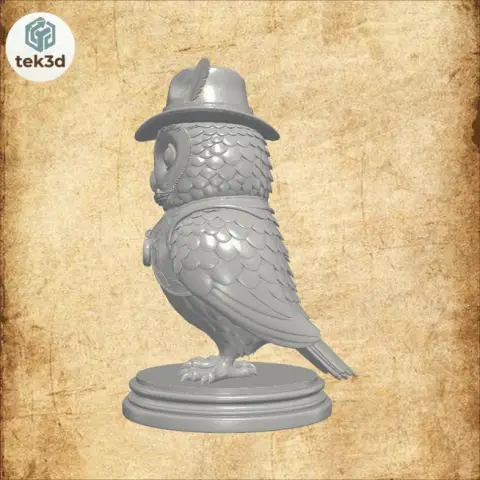 The Gentleman Owl Wise Detective 3D Model