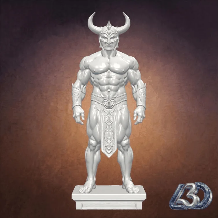 Horned Barbarian Warrior Statue_y.gif
