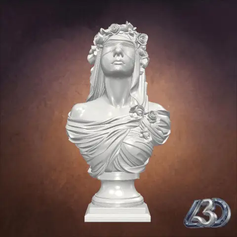 Veiled Lady with Roses Bust