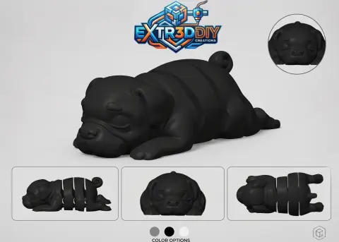 Dog Flexy | Articulated 3D Printable Dog | Print-in-Place | No Supports STL
