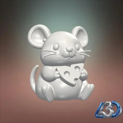 Cute Mouse Holding Cheese