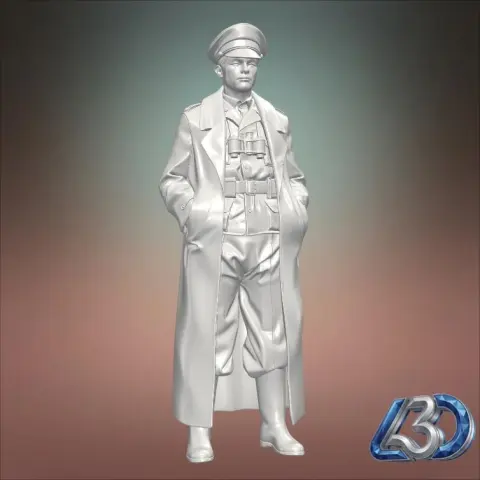 Military Officer in Greatcoat