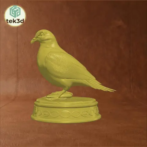 The Peaceful Dove: Elegant Bird Sculpture 3D Model