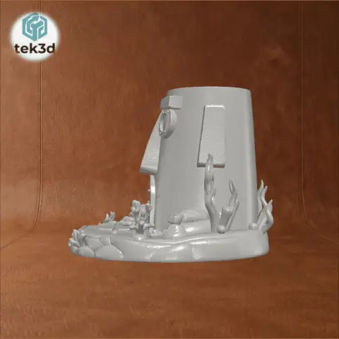 Squidward's Tiki House: Functional Desk Pen Holder 3D Model